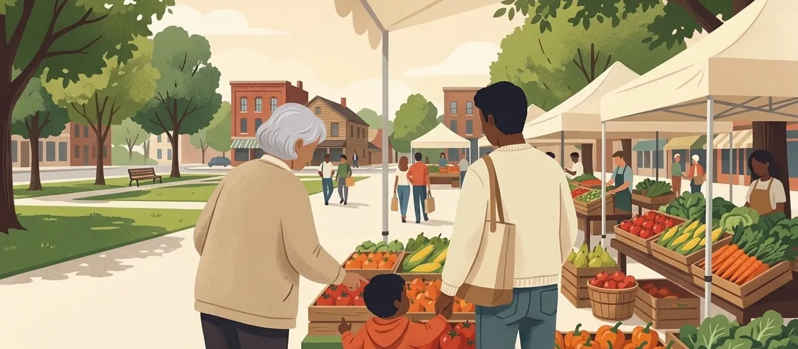 Illustration for the guide: WIC and senior farmers market vouchers, explained